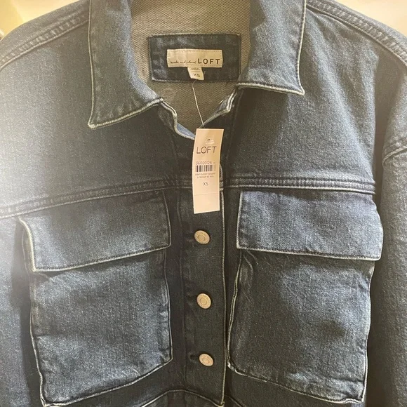 LOFT medium wash Blue Jean Jacket - Picture 5 of 6